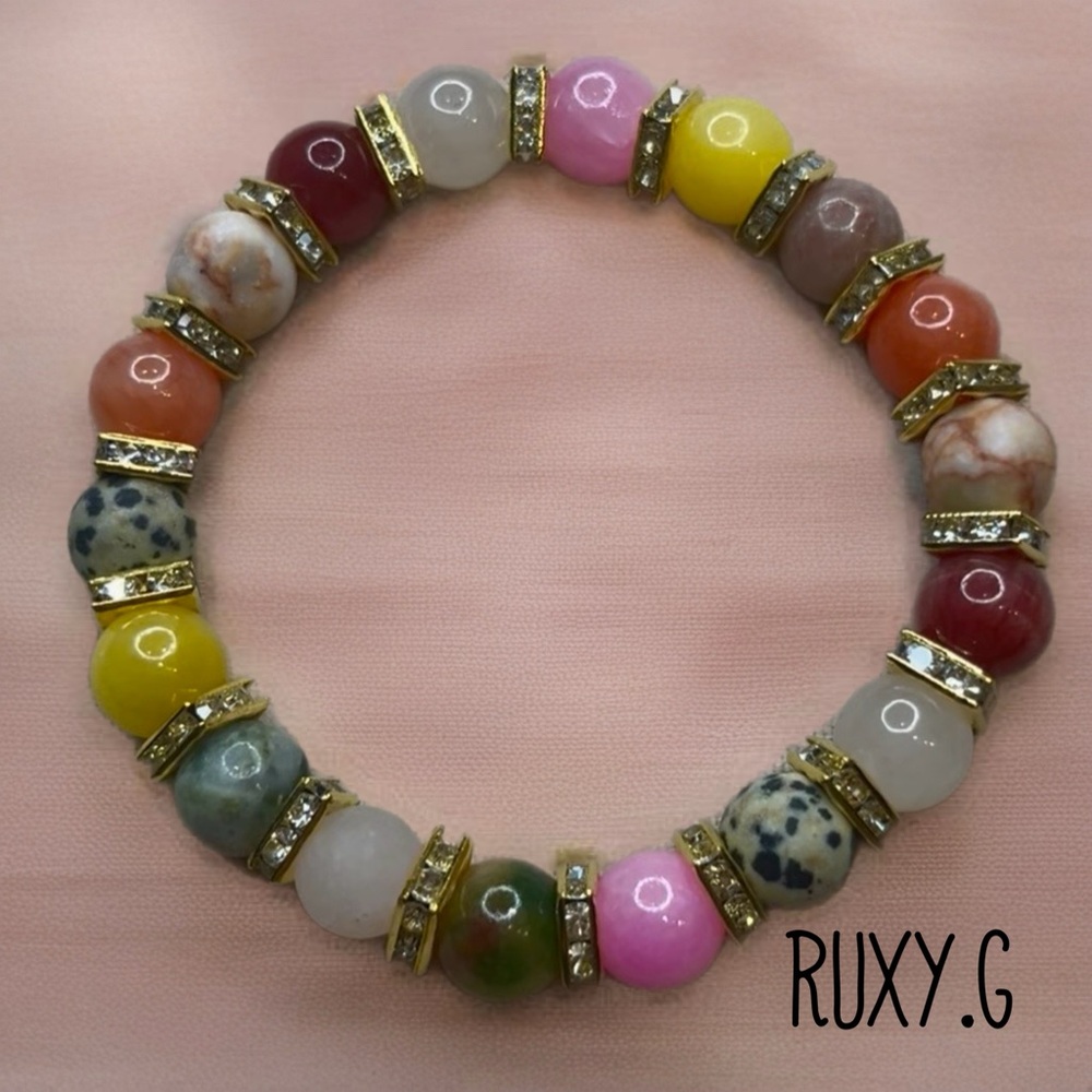 Multicolor Stone Beaded Bracelet - Picture 5 of 5